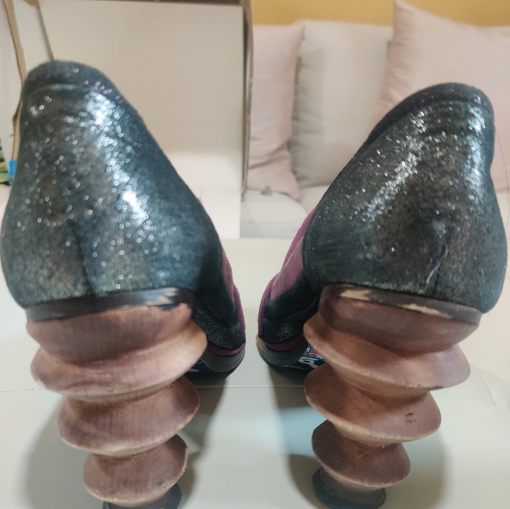 Irregular Choice Beans On Toast Purple Court Shoes - Picture 3 of 4